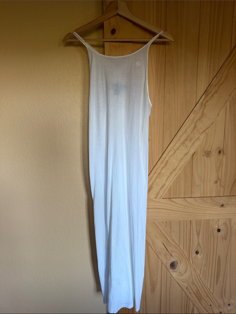 Ralph Lauren White Long Slip Dress with Thin Straps